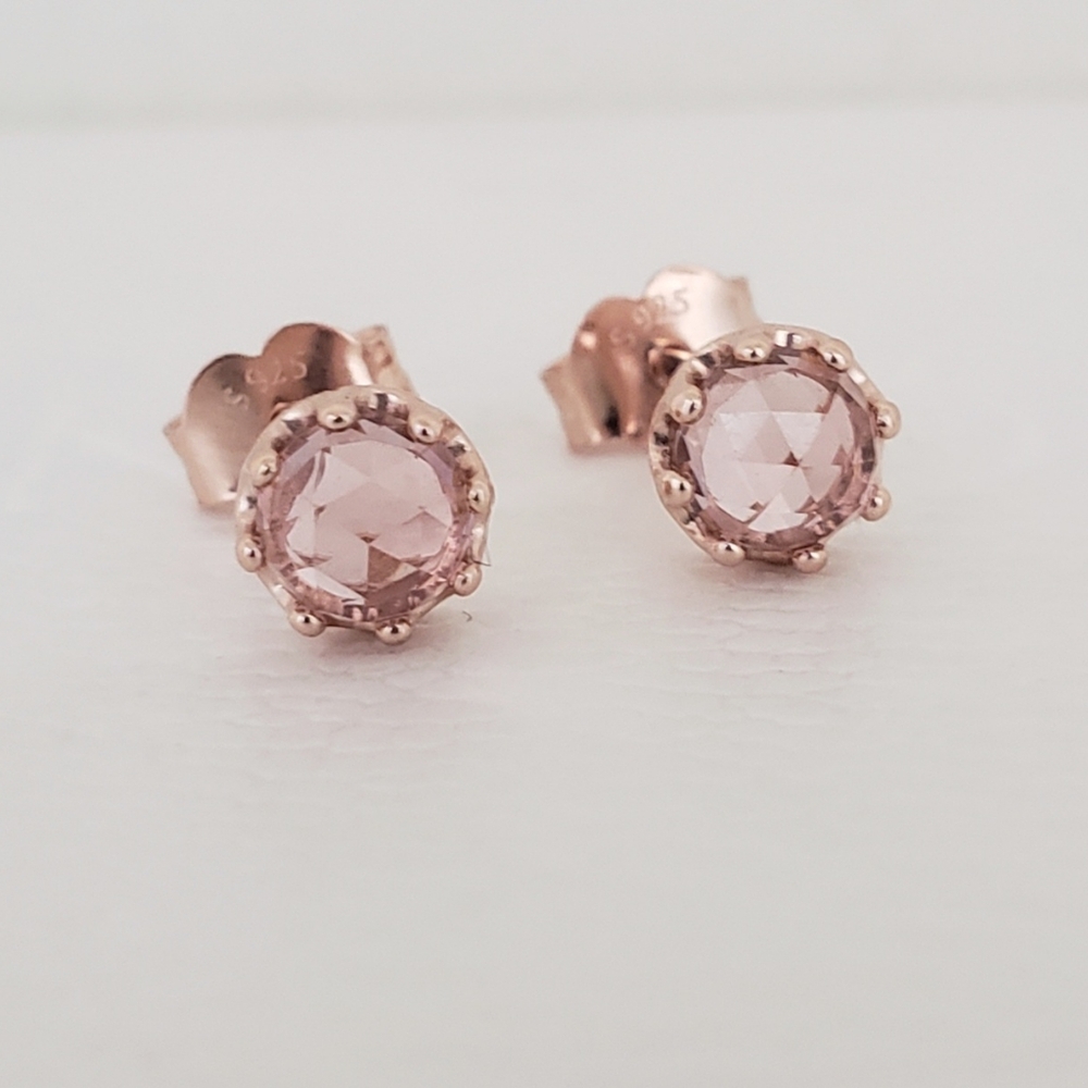 ❤️ Authentic Pandora ⭐️RETIRED⭐️ ROSE CROWN STUD EARRINGS